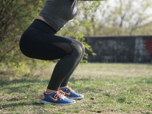a woman doing a squat exercise